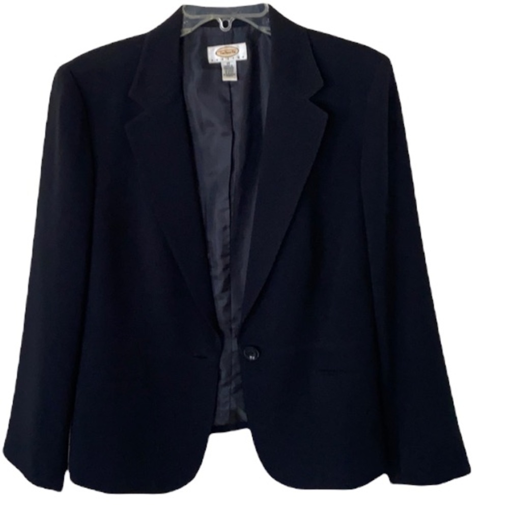 Talbots black jacket size 12P like new two pockets